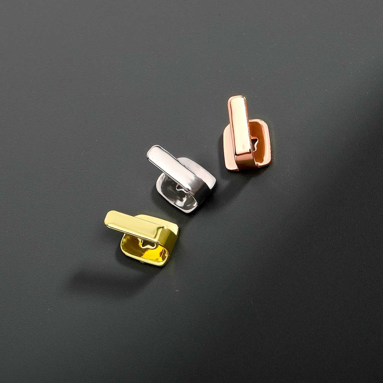 RACHELZ Hip Hop Single Glossy Vertical Bar Teeth Grillz Simple 14K Gold Plated Long Stick Tooth Caps For Women Men JewelryXJ250114