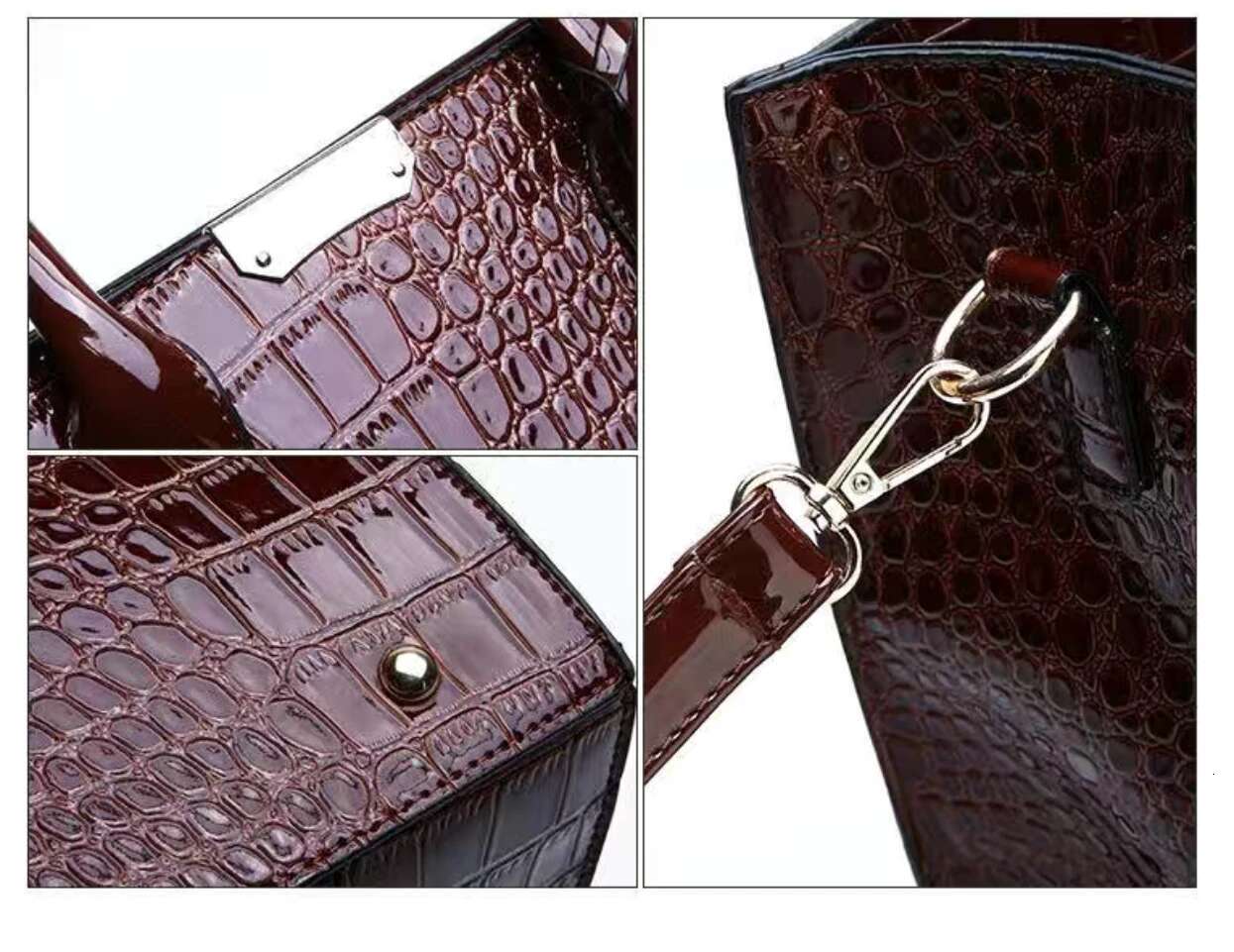 Crocodile Print Handbags For Women, Tote Adjustable Strap, Top Handle Bag, Large Capacity, Crossbody Bags, Work,