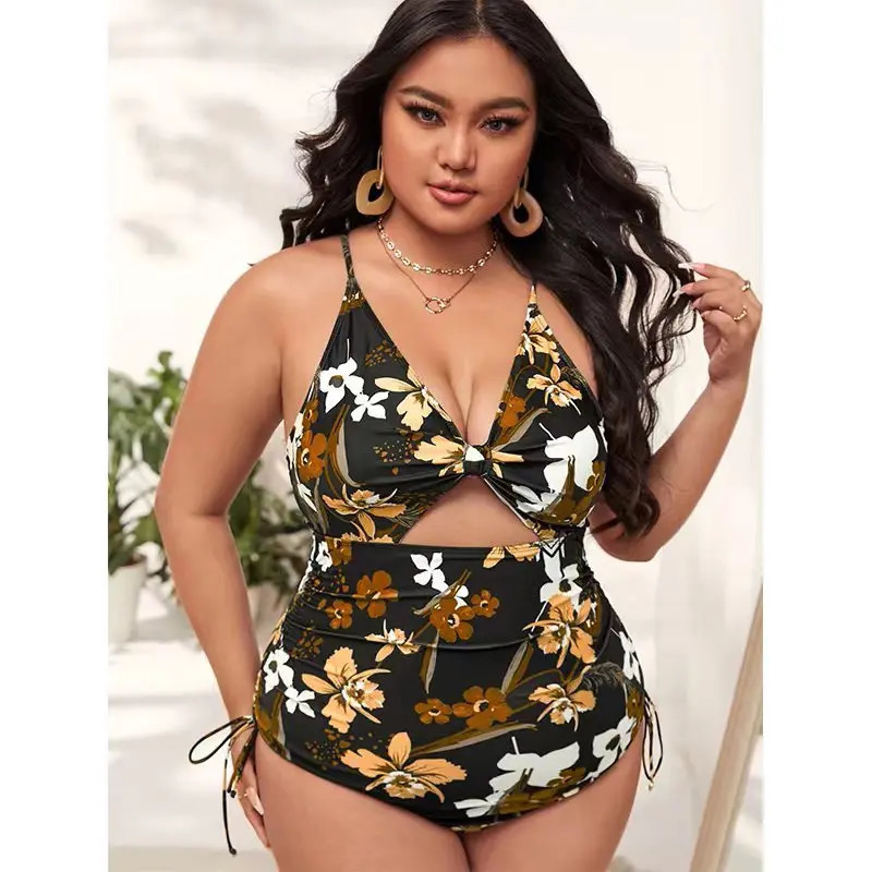 Plus Size Swimwear Women 2024 Push Up Bikini Swimsuit Print Beachwear Tankini Swimming Bathing Suit Female Large 4XL250115