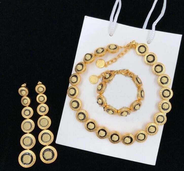 Retro Designer Black Resin Enamel Necklaces Bracelet Earring Rings Set Banshee Medusa Head Portrait 18K Gold Plated Womens Birthday Festive Party Gifts HMS2 --p9789