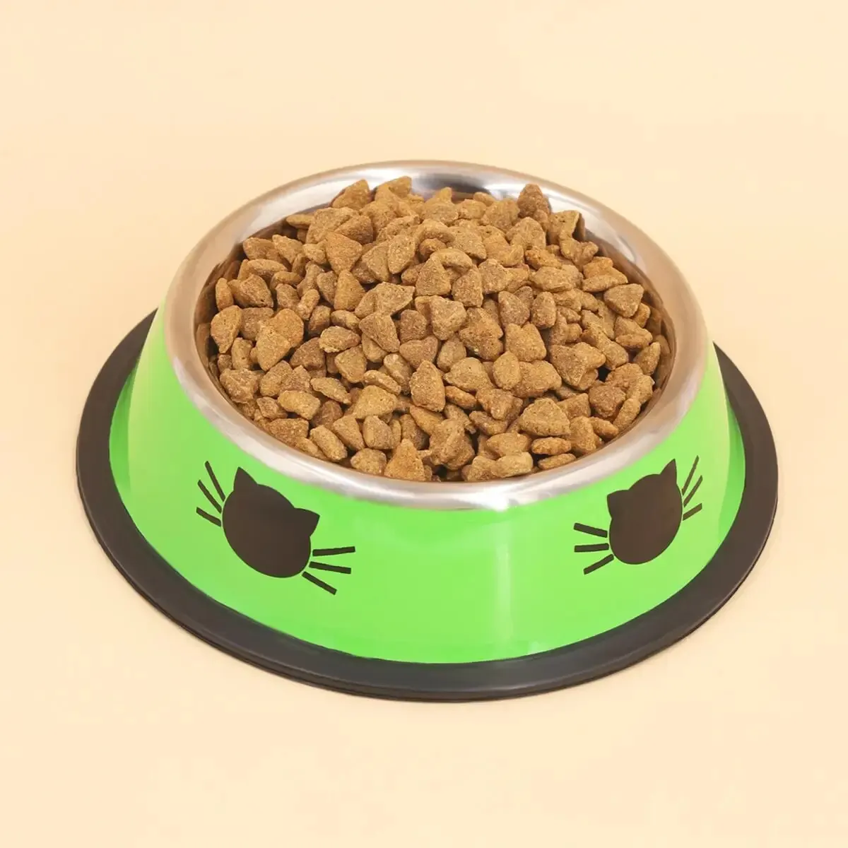 144490 Double-bowl cat bowl, separate food and water, reasonable partition, one bowl for two purposes, saves space and is more convenient