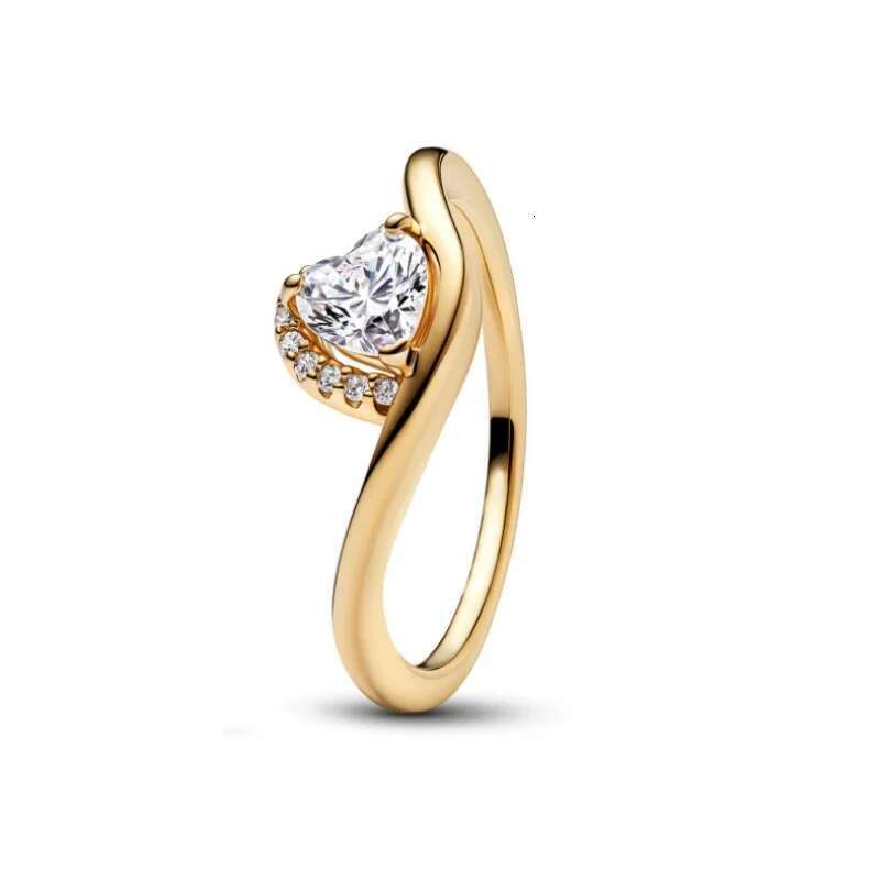 2025 New 925 Sterling Silver Rings For Women Sparkling Double Heart, Pink Bow Ring DIY Fine Jewelry, Wedding,