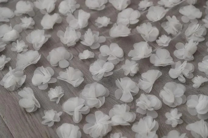 Bridal Veil Long Wedding Veil 3D Flowers Floral Lace White Petals Veil for Bride With Comb velos de novia Cathedral250108
