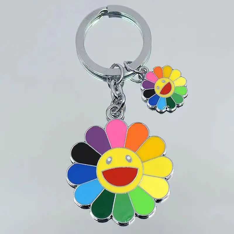 Keychains Lanyards sunflower keychain key ring cute chain for women creative portachiavi llaveros hombre bag charm H250115