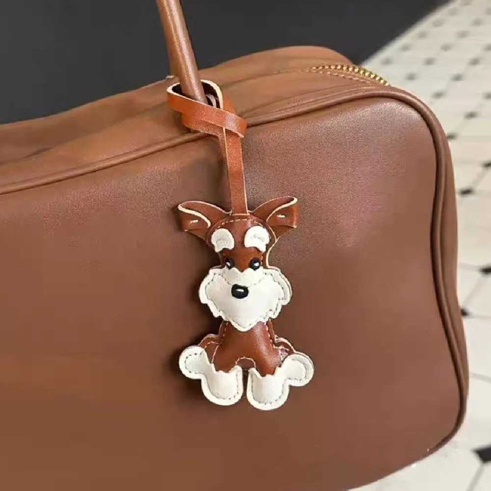 Keychains Lanyards Classic Cute Puppy Dog Bag Pendant Key Chain Fashion PU Leather Animals Ring Handbag Decoration Accessories H250115