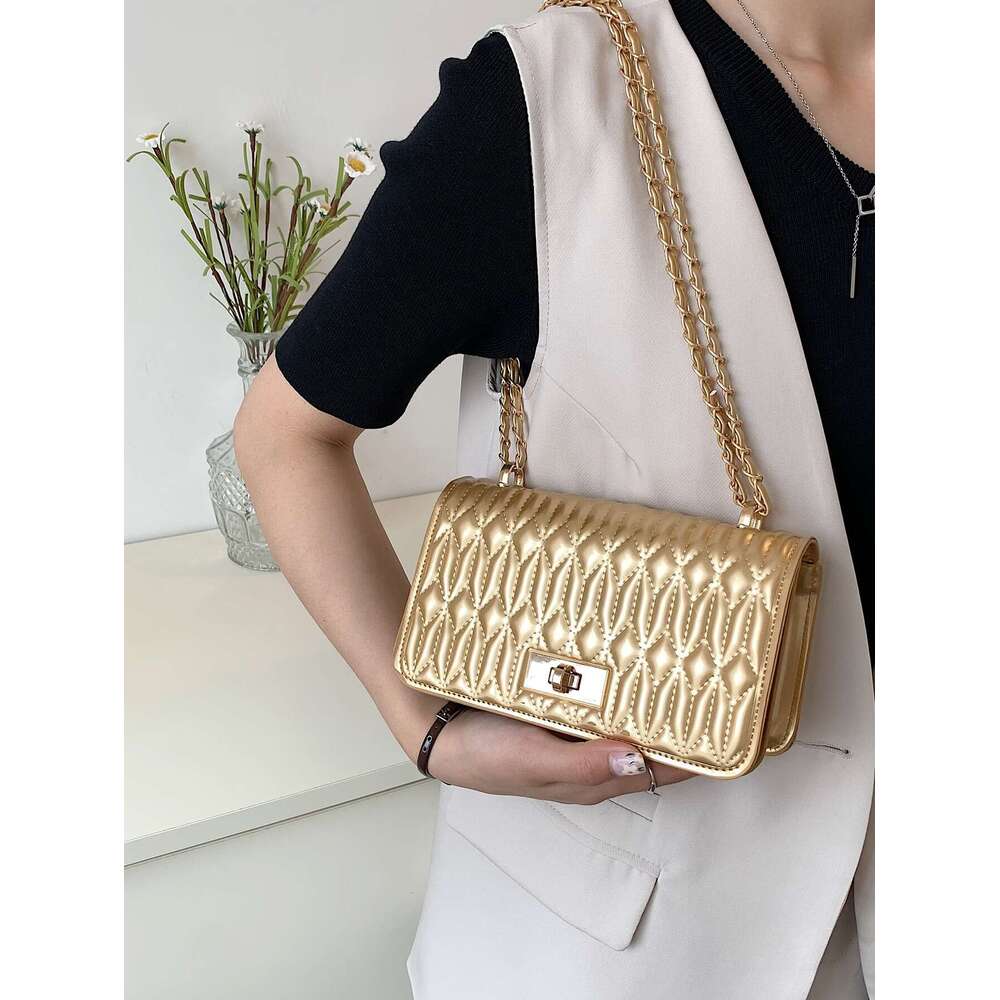 Luxury Brand Designer Bag 2025 New Designer Bag Shoes Free Shipping Bag Waterproof,Lightweight,Business Casual Mini Metallic Artificial Patent Leather