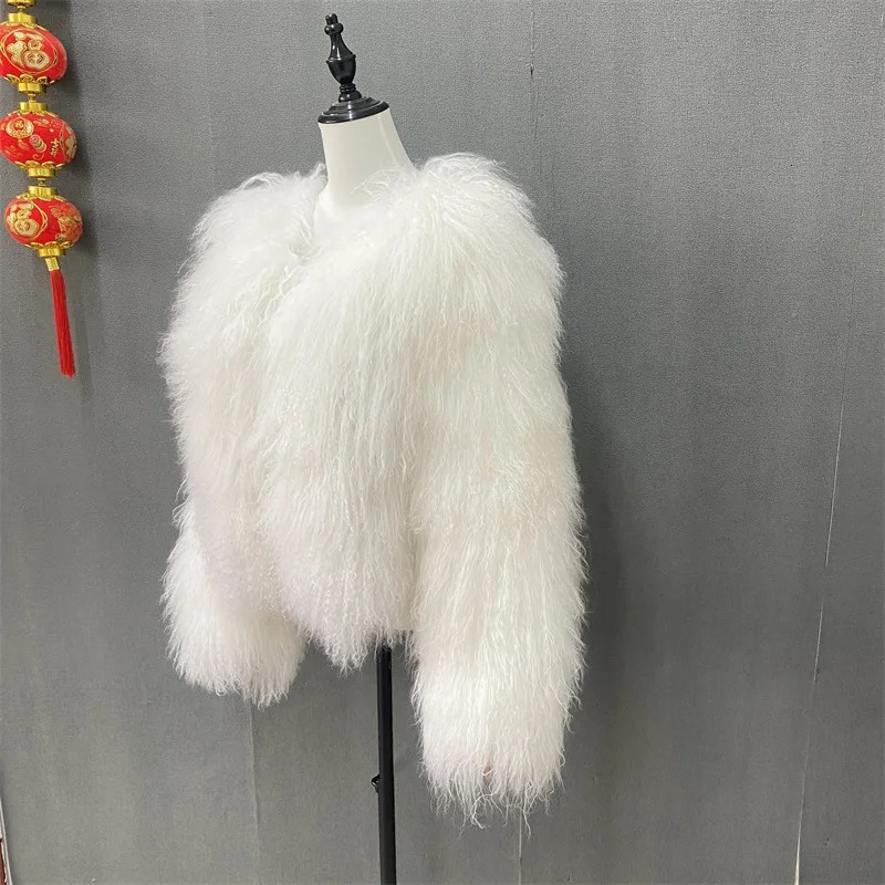 Winter Autumn Fashion Real Fur Jacket Women Genuine Mongolia Sheep Coat 250109