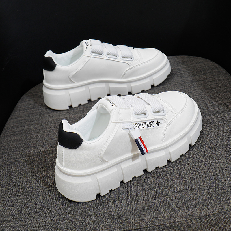 Women Casual Shoes Fashion Thick Sole Spring Korean Versatile Simple Design Versatile Triple Black Orange Free shipping