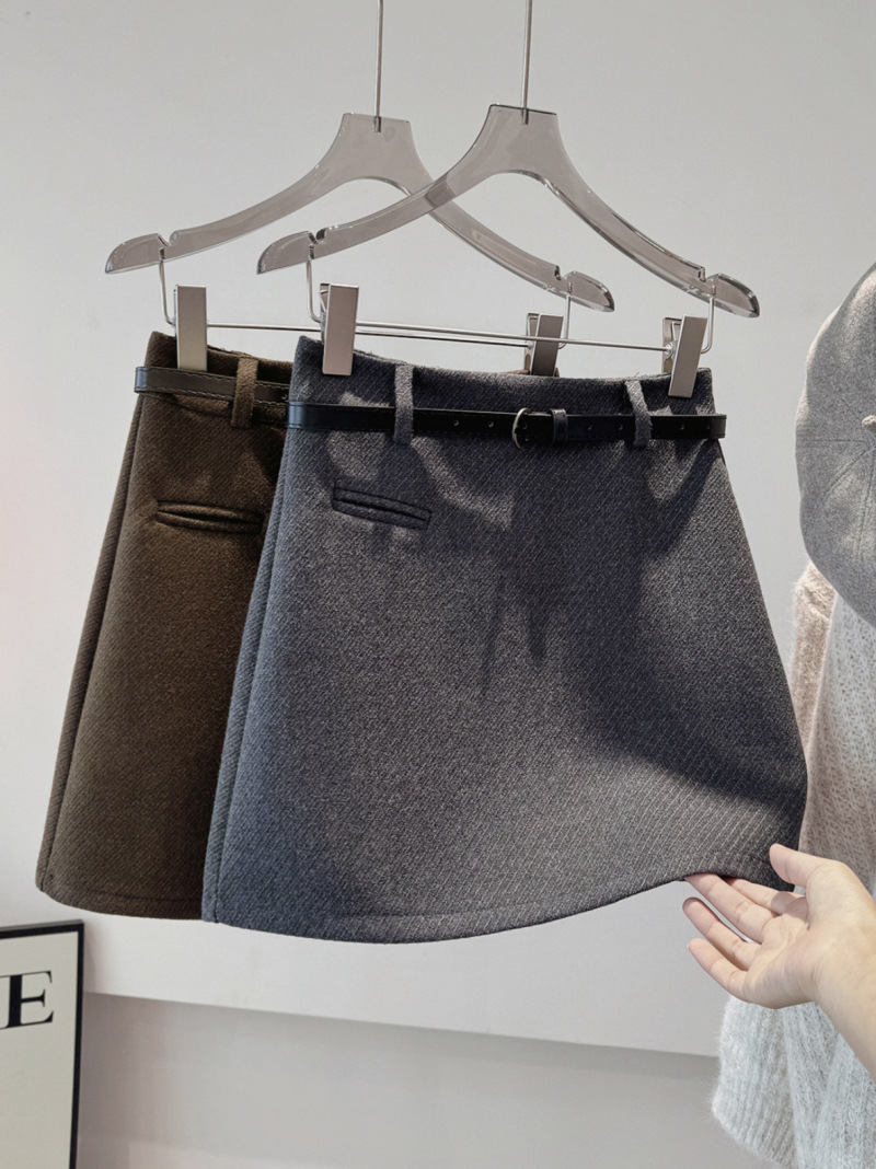 C3275 Skirt Women 2024 Autumn and Winter New Small High Waist Hip Skirt Versatile Slim Short Skirt