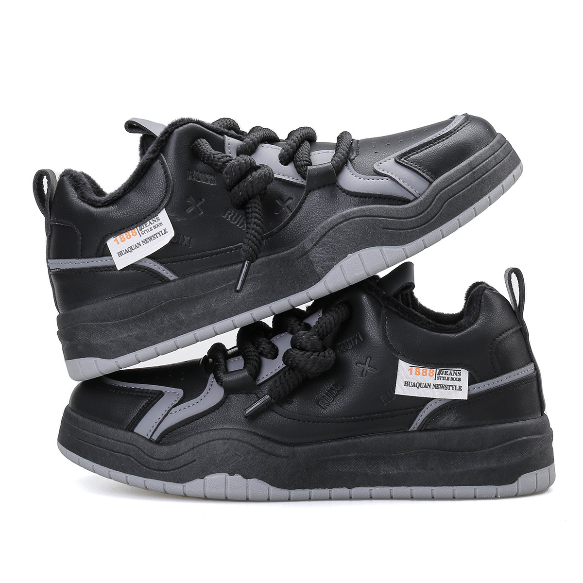 Men Casual Shoes Fashion Plush Warm Cotton Trendy High-end Versatile Triple Black White Coffee Free shipping