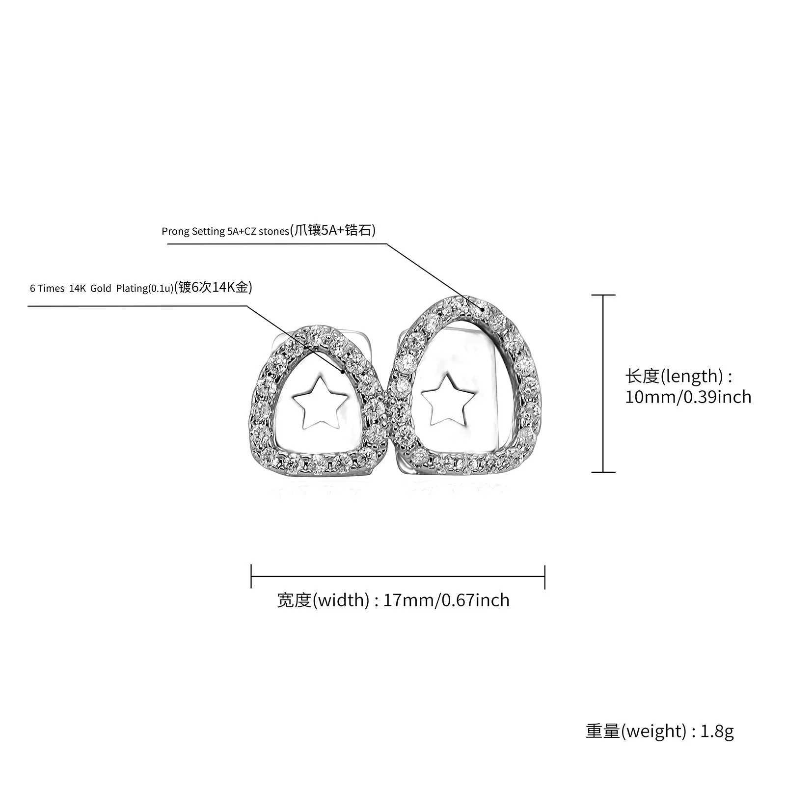 RACHELZ Hip Hop Shiny Zircon Double Hollow Teeth Grillz Fashion Full CZ Stone Tooth Caps For Women Men Punk Jewelry CosplayXJ250114