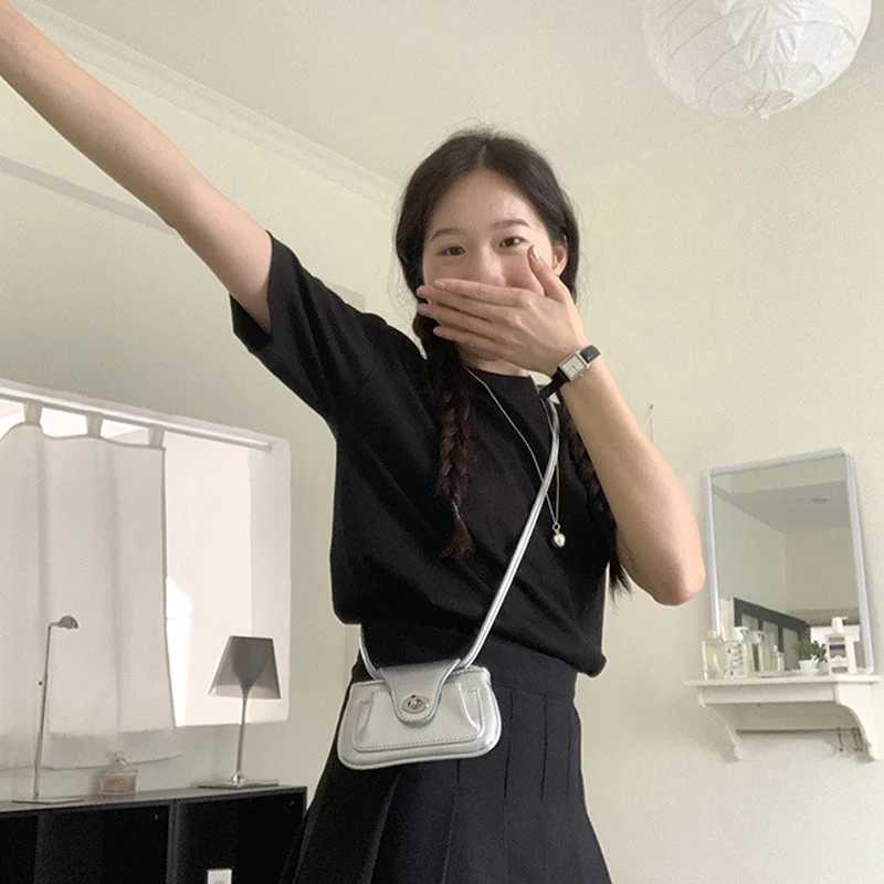 Mini Lock Buckle Shoulder Bag Leather Crossbody Bags Women Lipstick Coin Purse Storage Pouch Handbag Metal Chain Messenger Bag Z250115