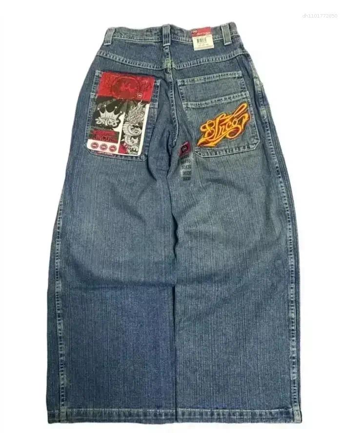 Designer Men's Jeans Y2K Baggy Men Harajuku 2000s Vintage Embroidered Printing Hip Hop Streetwear Men and Women Casual Wide Leg Jeans Size S-2XL
