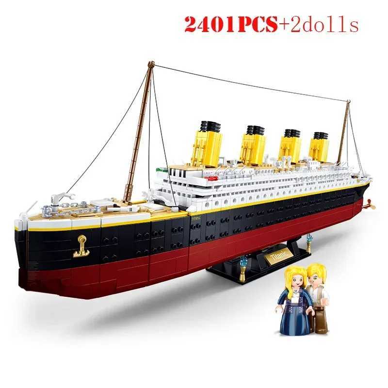 Free shipping RMS Titanic Cruise Boat Ship Blocks Sets10294 Compatible Bricks In Model Building Kits 3D Hobbies For Children Toys