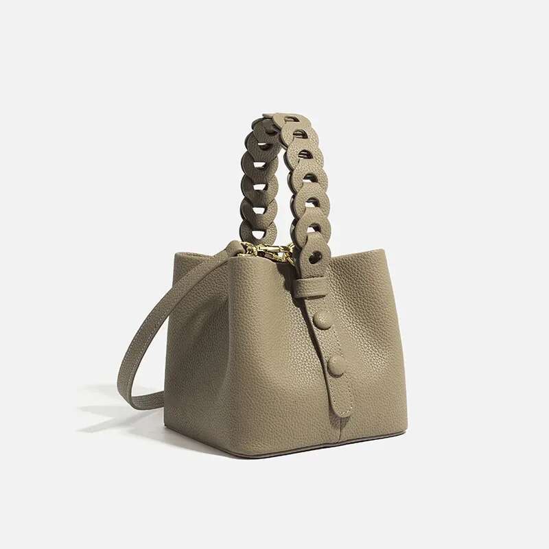 2024 Summer New Niche High-End Fashionable Woven Bucket Crossbody Handbag For Commuting Single Shoulder Diagonal Bag