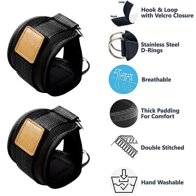 Ddmytiger Ddmytiger China Domestic Sport Straps Set For Cable Hine Fiess Feet Support Padded D Ring Ankle Cuffs Gym Workout Leg Glute Pulley Strap