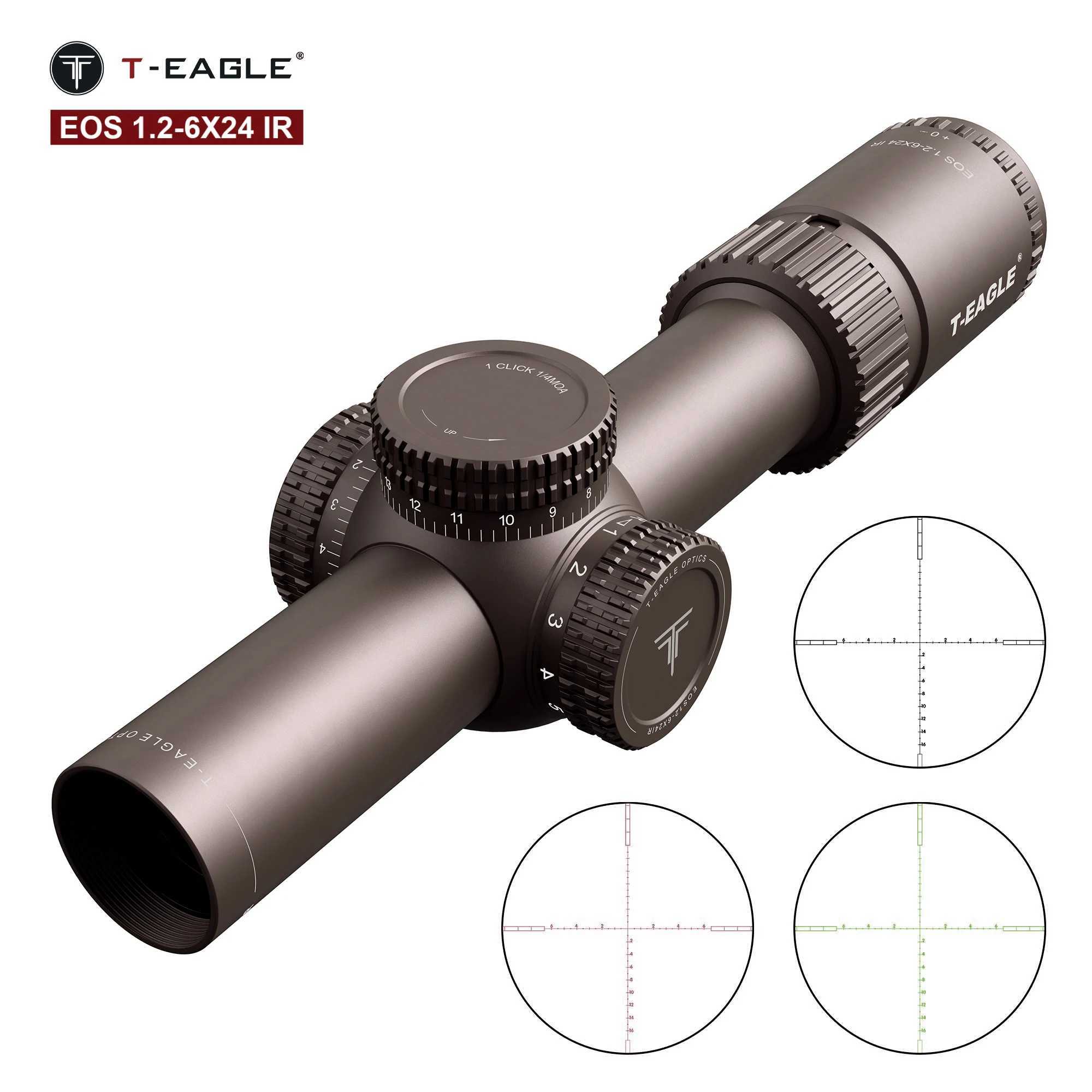 T-EAGLE EOS .2-6 X24 IR Tactical Riflescope Spotting Scope for Rifle Hunting Optical Collimator Air Gun Sight Red Green LightW241014