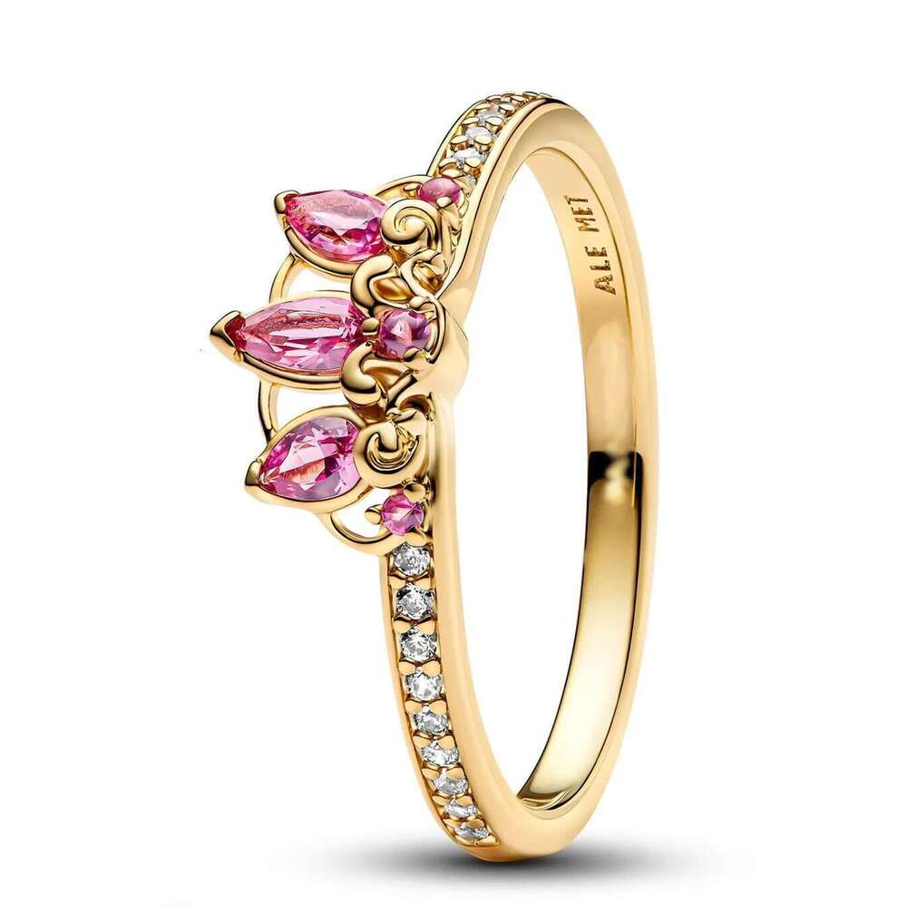 2025 S925 New Sparkling Double Heart, Pink Bow Ring, Suitable For Women DIY Jewelry, Wedding, High Quality Valentine's Day Gift Whole