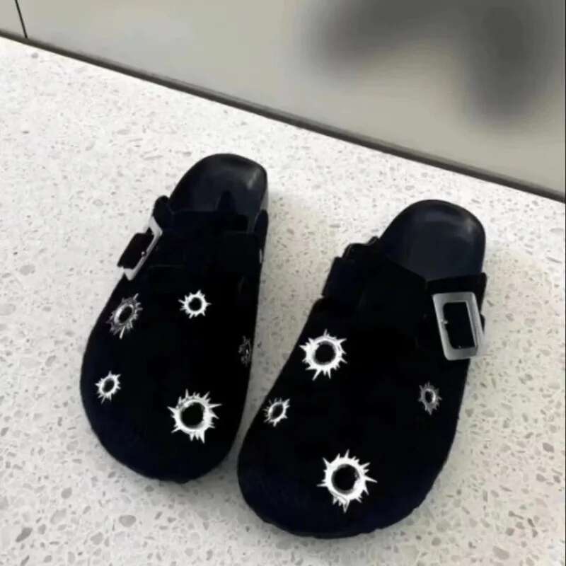 Women Platform Slippers Designer Mules Trend Brand Suede Casual Shoes Autumn Sneakers Walking Slides atillas De Mujer
