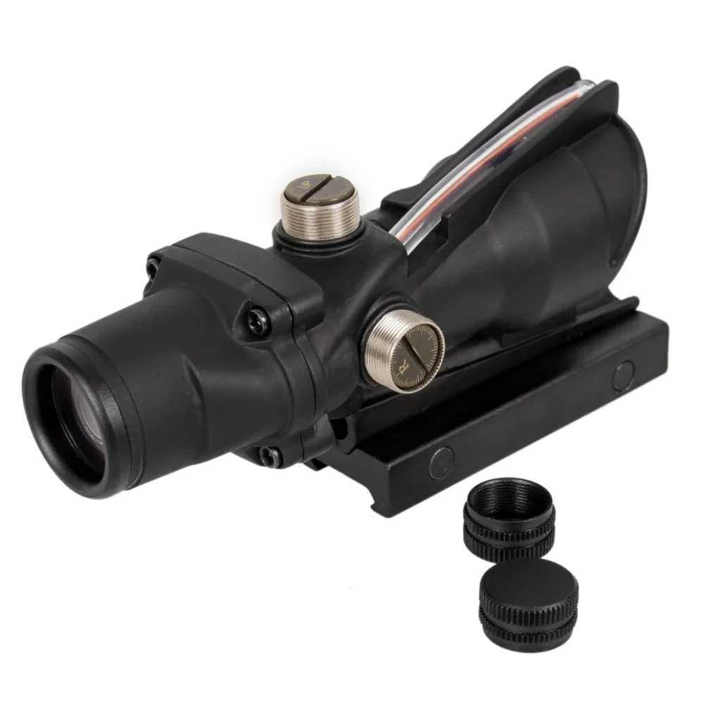 4X32 Hunting Riflescope Real Fiber Optics Bead Red Dot Illuminated Etched Reticle Tactical Optical SightW241014