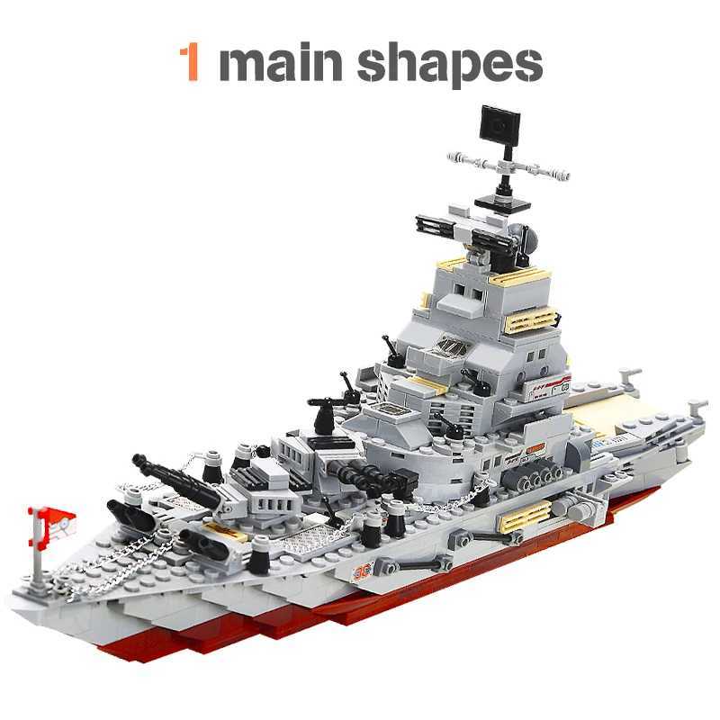 Navy War Chariot Ship Army Boat Plane Model Warships Building Blocks Compatible With Construction Set for Boys Bricks Toys W250115