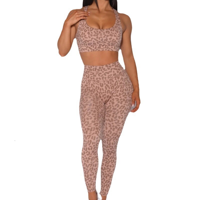 skimss set women tracksuit women womens designer clothing hot selling new leopard print tight pants fitness yoga suit set for european a 871