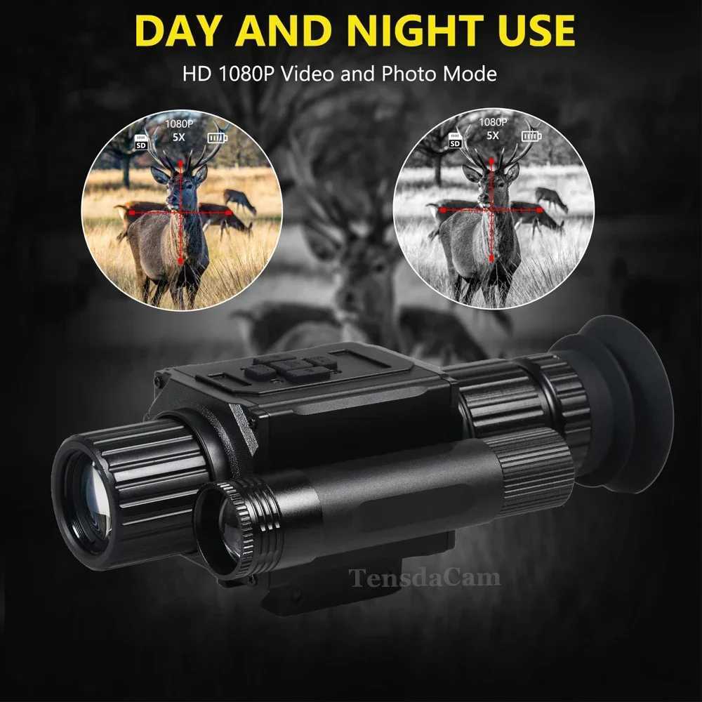 NK008 Digital Night Vision Scope for Hunting Infrared Riflescope Monocular 5X Zoom with Reticle HD 080P Video Recording CameraW241014