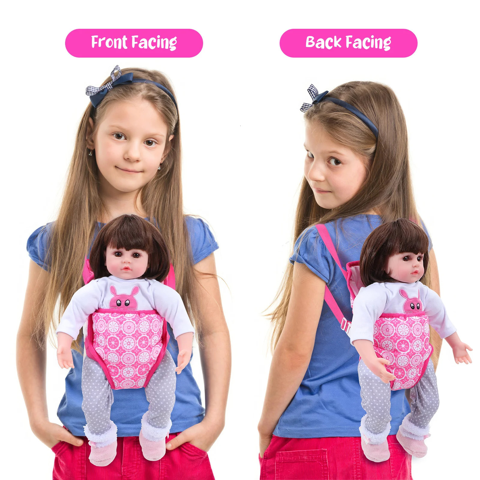 18 Inch American Dolls Baby Stuff Toy s Babydoll Girls Toys Pink Breathable Sling Toddler 250113