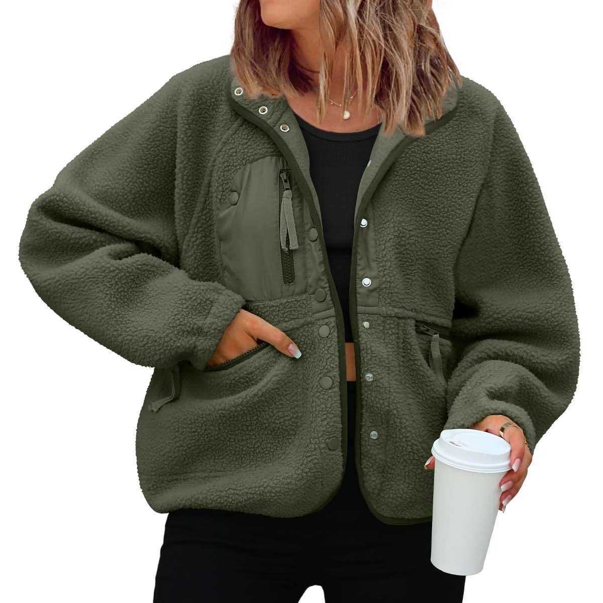 Same Autumn and Winter Womens plush Jacket Sports and Casual Hoodie Jacket Top Women Jackets Coat Woman Fur 241209