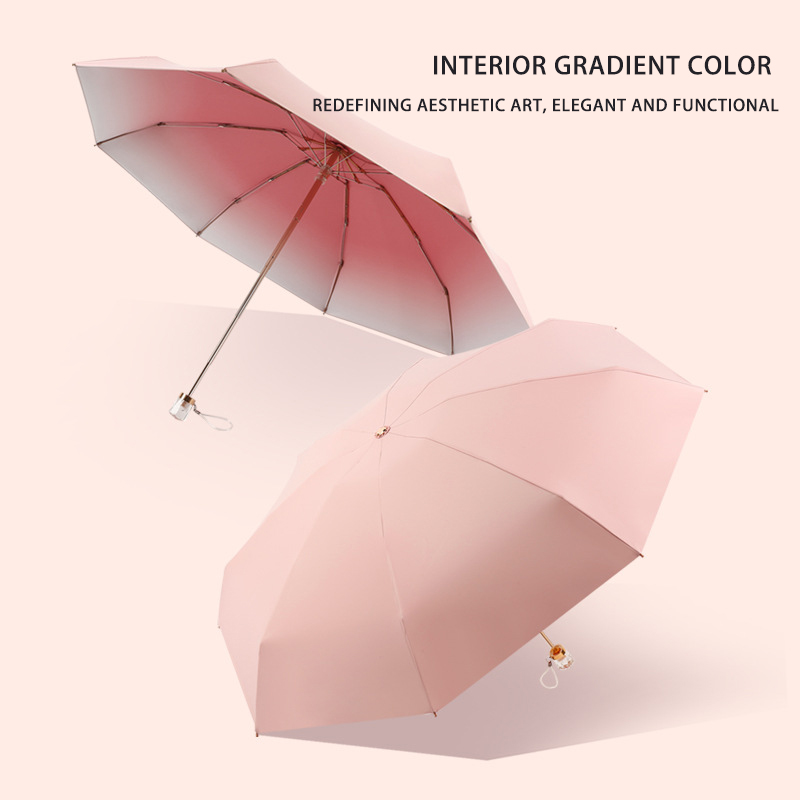 Beautiful Three-Fold Sunscreen Umbrella - Durable, UV Blocking & Waterproof