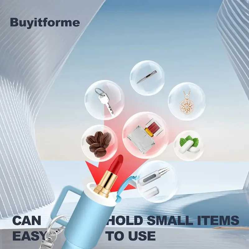 Keychains Lanyards Mini Cup Keychain Cute Tumbler Key Ring Chapstick Holder Handbag Charms Accessories H250115