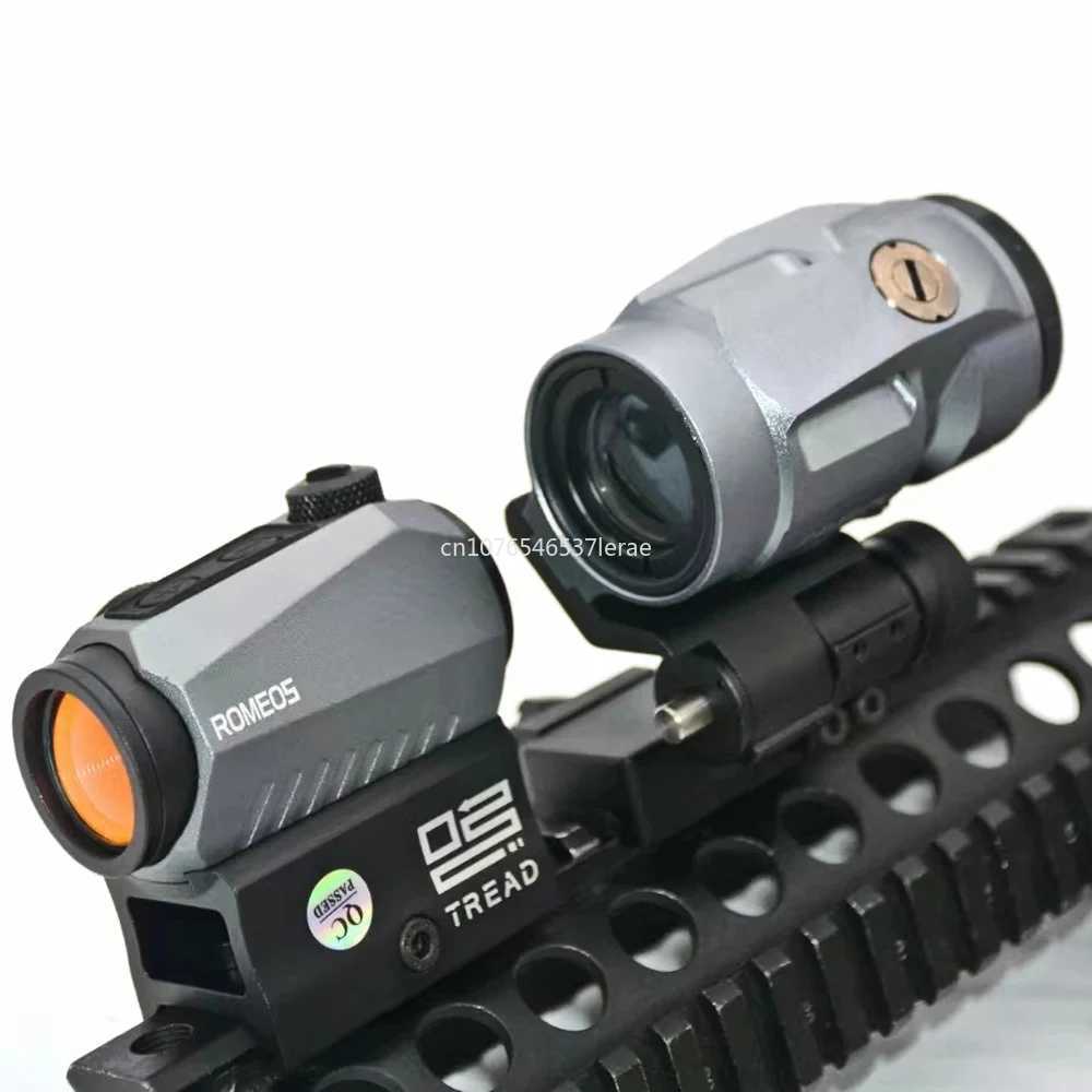 Top Quality ROMEO5 x20mm Compact 2 MOA Red Dot Sight JULIET3 3X Magnifier Riflescope Hunting Scope With 20mm Riser Rail MountW241014