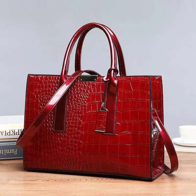 Crocodile Print Handbags For Women, Tote Adjustable Strap, Top Handle Bag, Large Capacity, Crossbody Bags, Work,