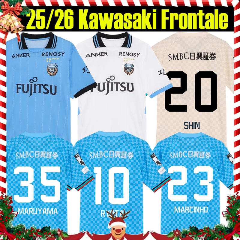 25 26 Kawasaki Frontale soccer jerseys Japan J1 League Fans 2024 2025 MARCINHO #23 DAIYA #17 SHIN #20 IENAGA #41 home camiseta de futbol home kids socks football shirts