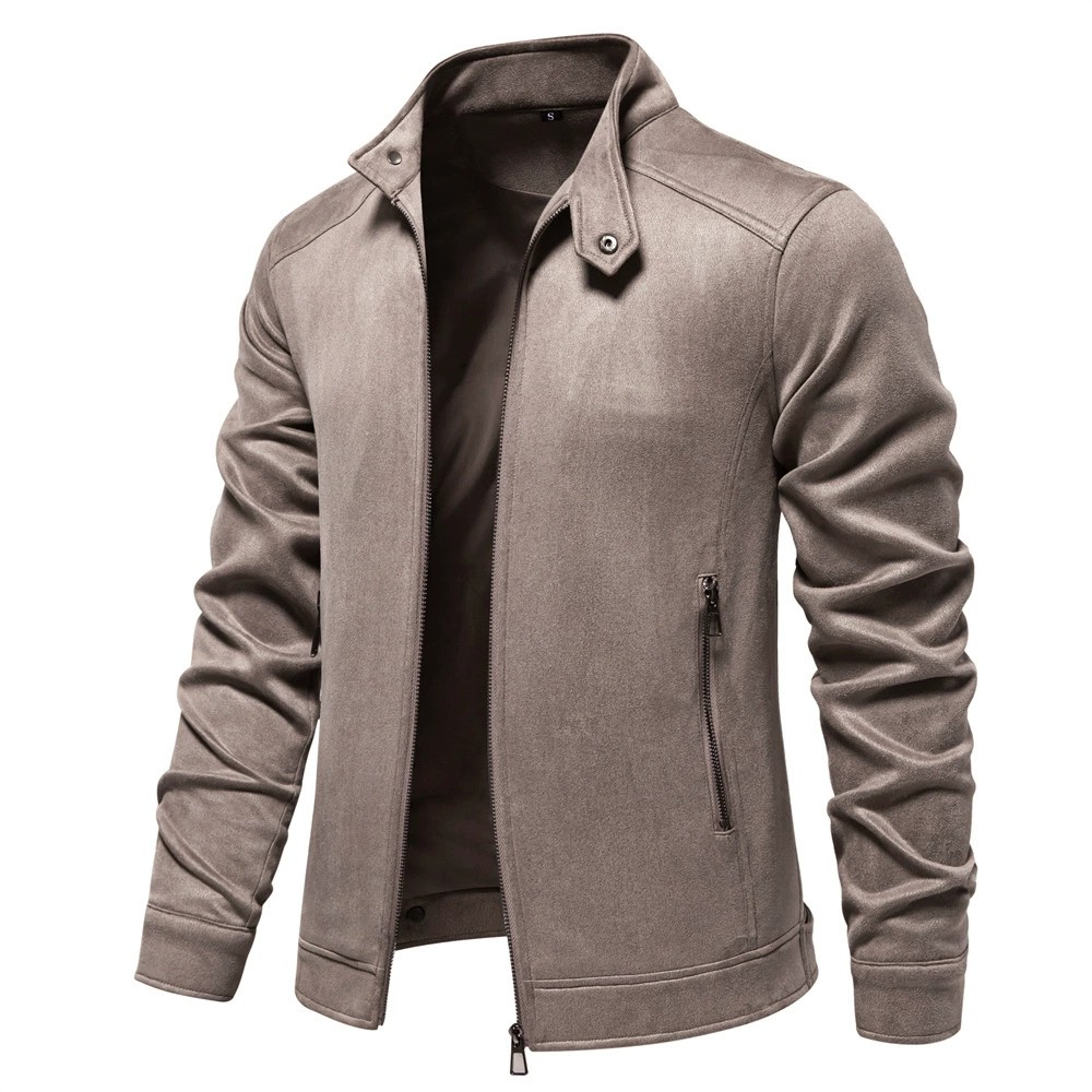 New Jacket Men's Trend Solid Color Hundred Men's Jacket Suede Workwear Men's Jacket m073