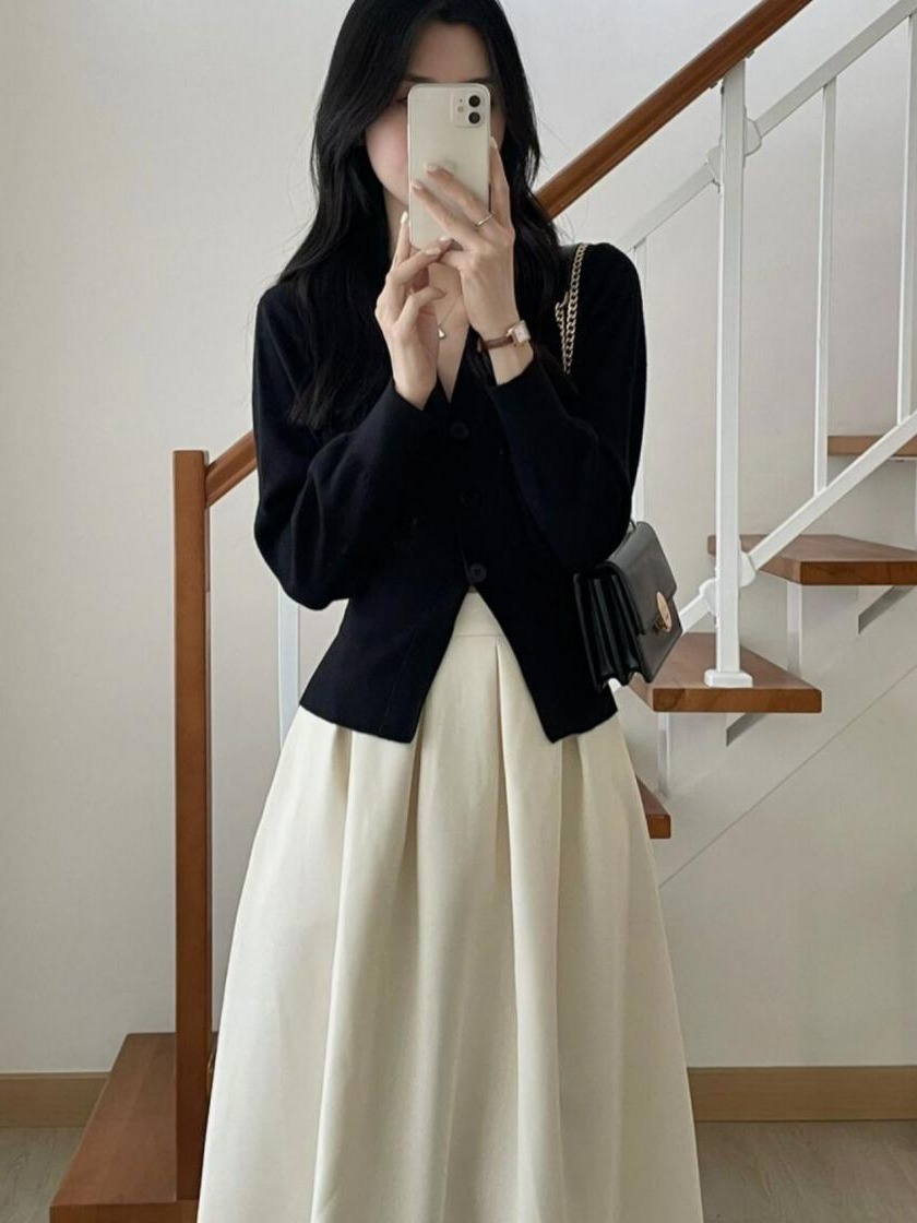 L9170 Platycodon temperament lady high-grade salt autumn suit skirt half skirt two-piece dress female spring and autumn