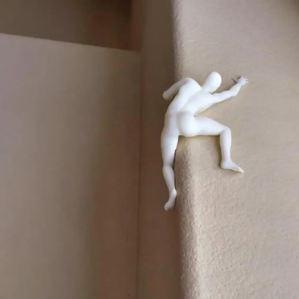 Climber Wall Decoration PVC Modern Adhesive Climbing Man Figurine Statue Sculpture Wall Art Climbing Ornament Gift Home Decor 250113