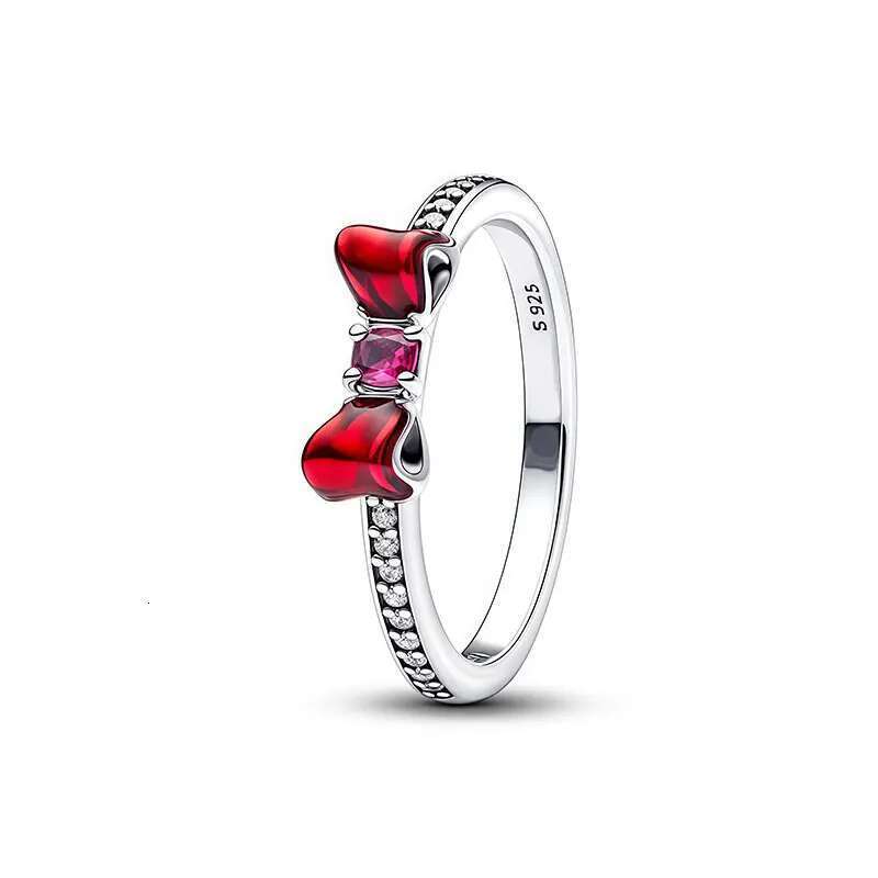 2025 New 925 Silver Ring Red Bow Ring Explosion of Love Finger ring For Women Gift Anniversary Original Designer Fine Jewelry