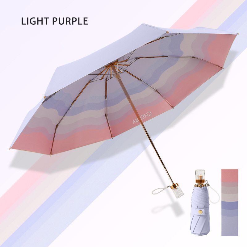 Transparent Handle Portable Automatic Umbrella Windproof and Lightweight for Outdoor Use