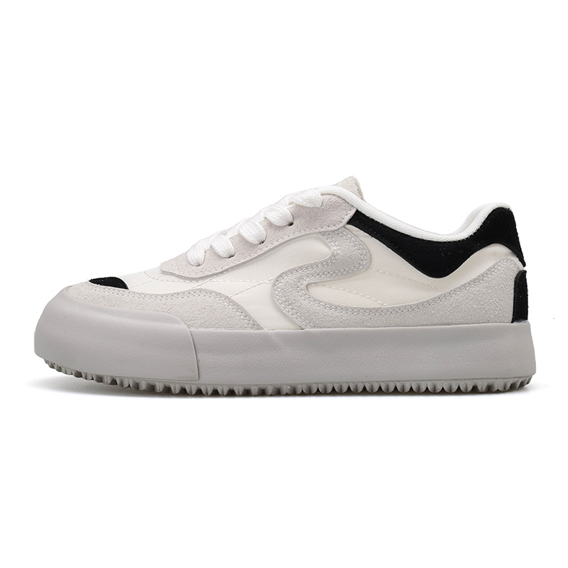 Women Casual Shoes Thick Sole Soft Training Shoes Retro Style Versatile Triple Beige Red Free shipping