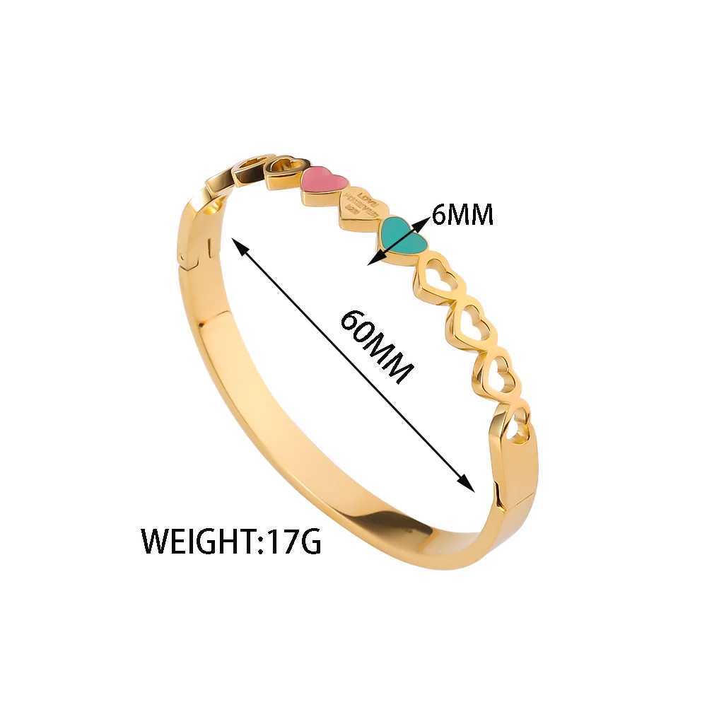Chain Forever Love Gold Color Metal Heart Bracelets Bangles Blue Pink Enamel Bracelet For Women party Fashion Jewelry Gift H250115