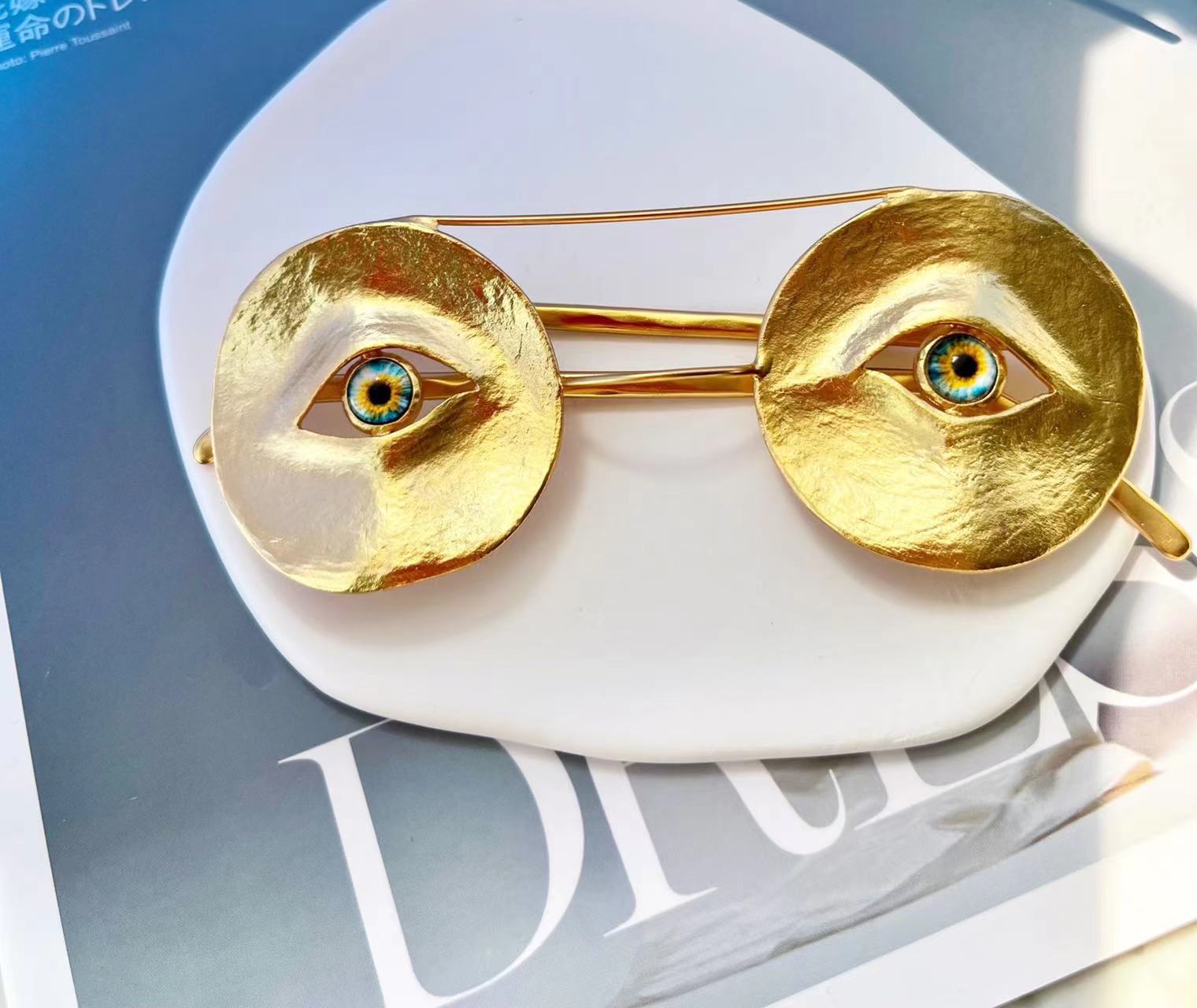 Vintage Vintag Devil's Eye Exaggerated Limited Edition Schiaparelli Glasses Hiphop Rock Punk Accessories Decoration - view 3
