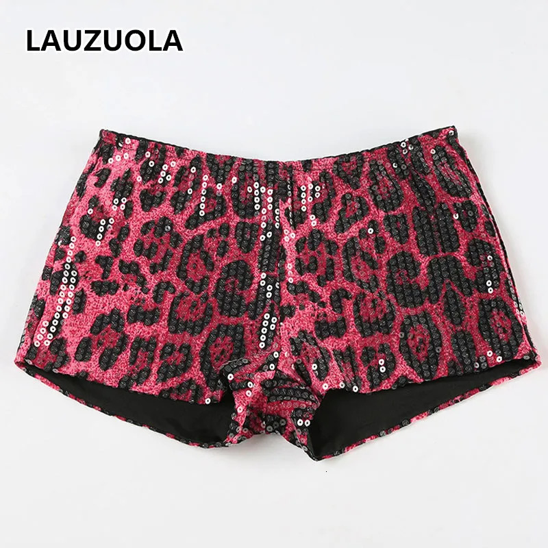 Sexy Leopard Print Sequins Shorts 2025 Fashion Low Waisted Tight Fitting Spicy Girl Night Club Party Short Pants for Women 250107