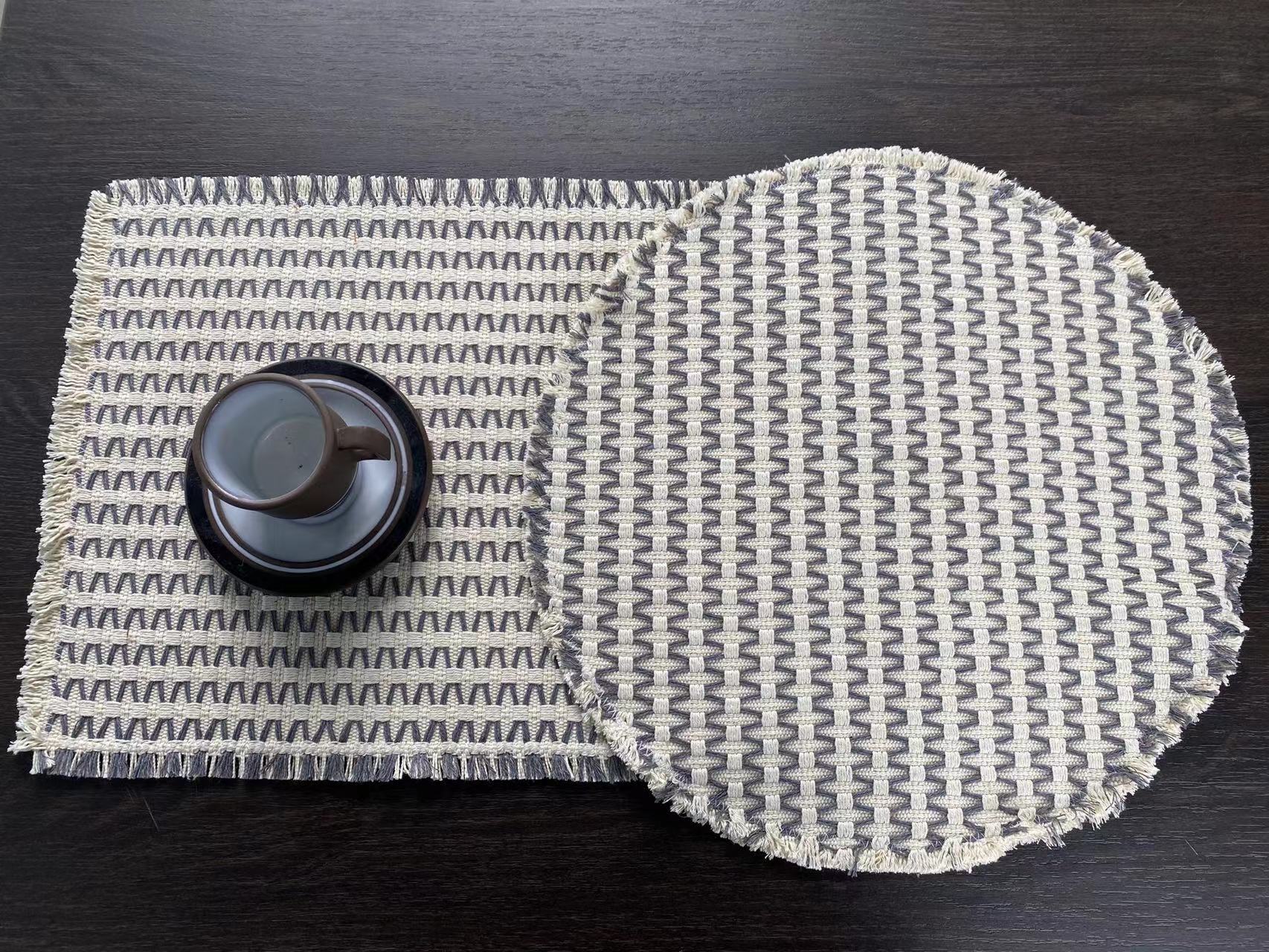 Durable Handwoven Cotton Kitchen Table Mat - Environmentally Friendly Material