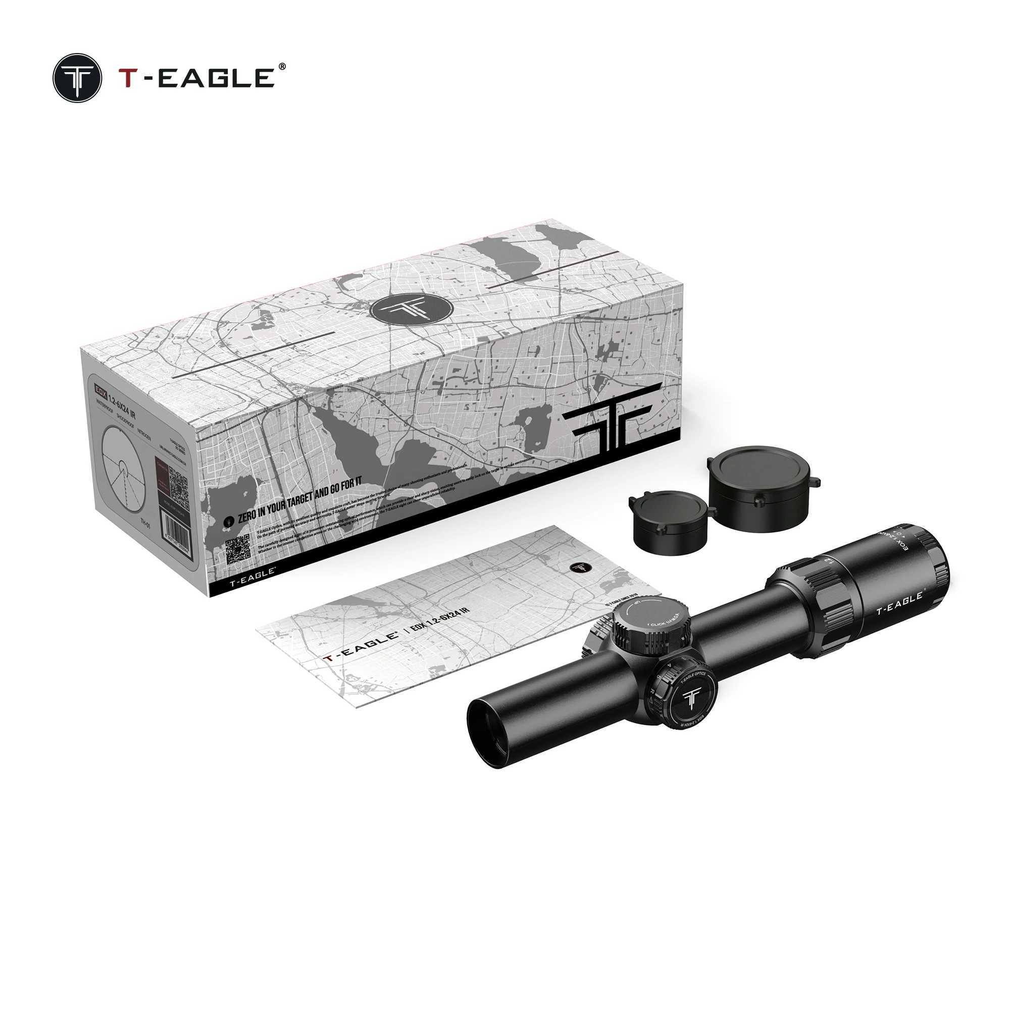 T-EAGLE EOX .2-6X24IR Tactical LPVO Short Rifle Scope For Hunting Caza Riflescope With Illuminated /4 MOA Airsoft Sight .223W241014