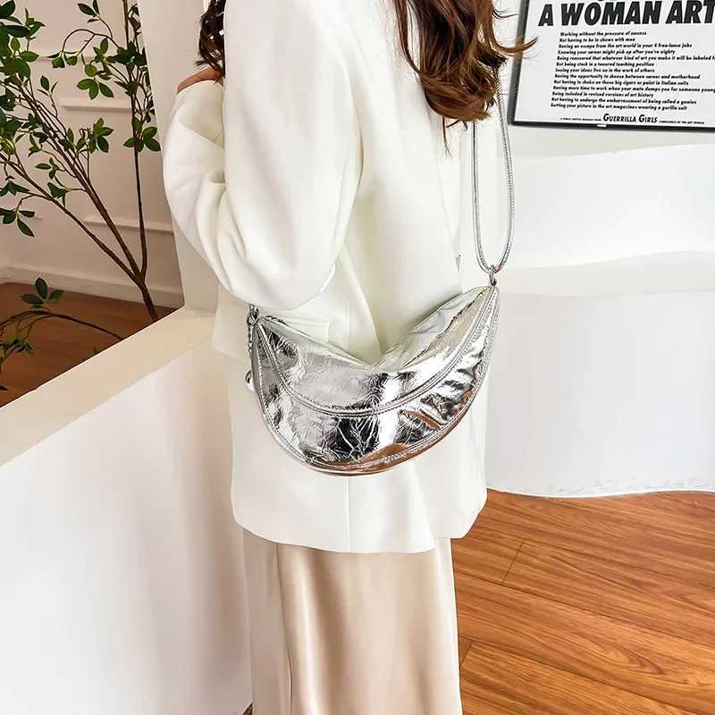 Small Silver Crossbody Bags for Women Y2k Korean Fashion Designer Female Bucket Bag Lady Shoulder Bag Handbags and Purses Z250115
