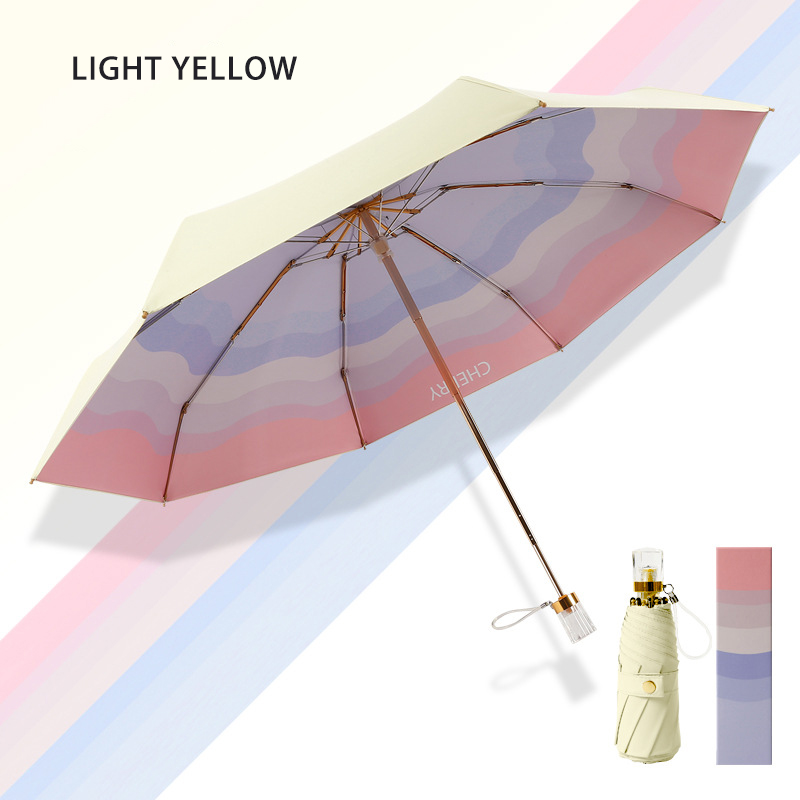Transparent Handle Portable Automatic Umbrella Windproof and Lightweight for Outdoor Use