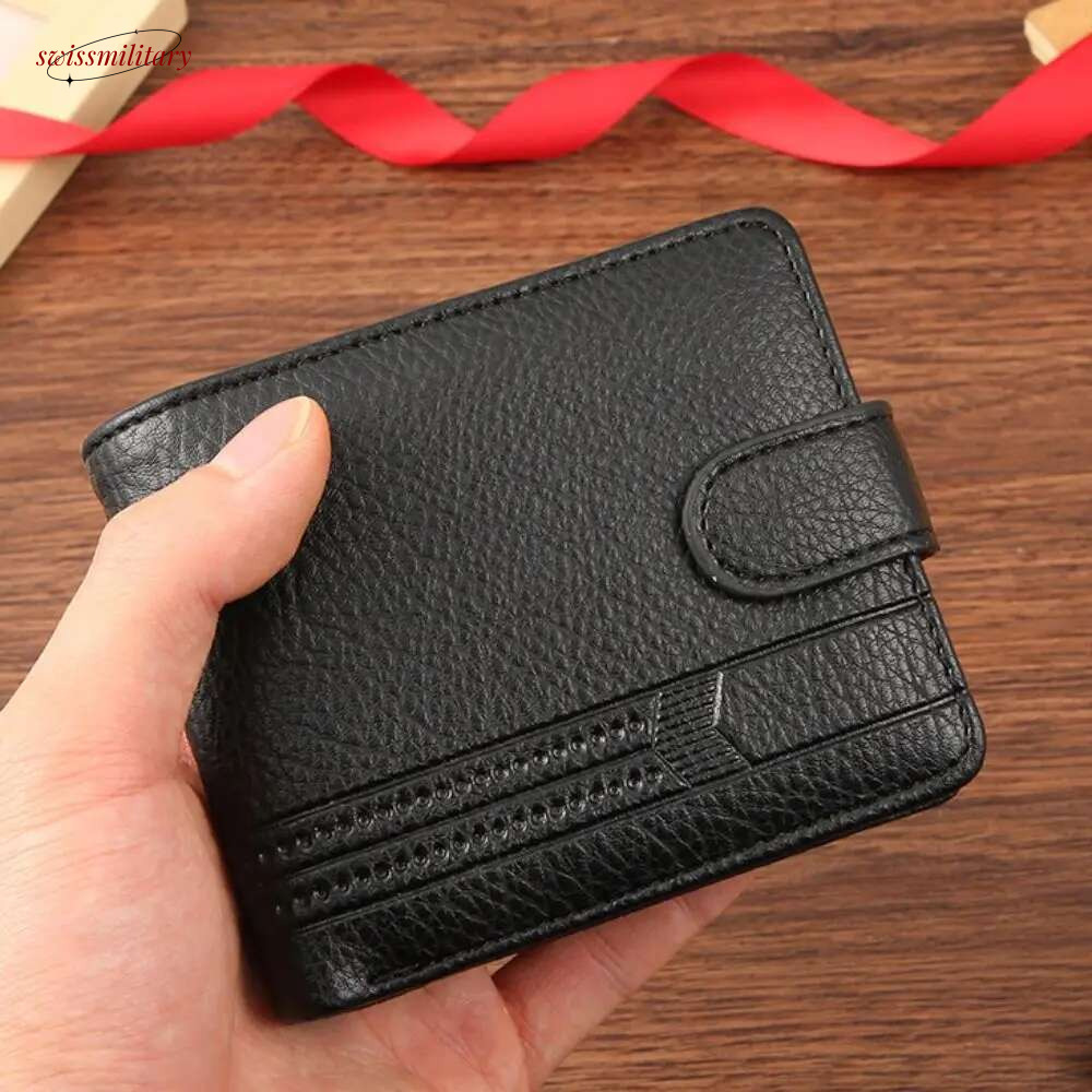 Durable Men Leather Zipper Slim Card Holder Wallets High Quality Male Short Multi-card Wallet Coin Pocket Purse swissmilitary