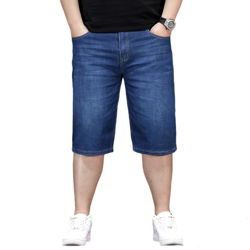 Large Size 44 48 Denim Short Pants Chubby Mens Summer Jeans High Quality Daily Fashion Dropship Plus 250109Z