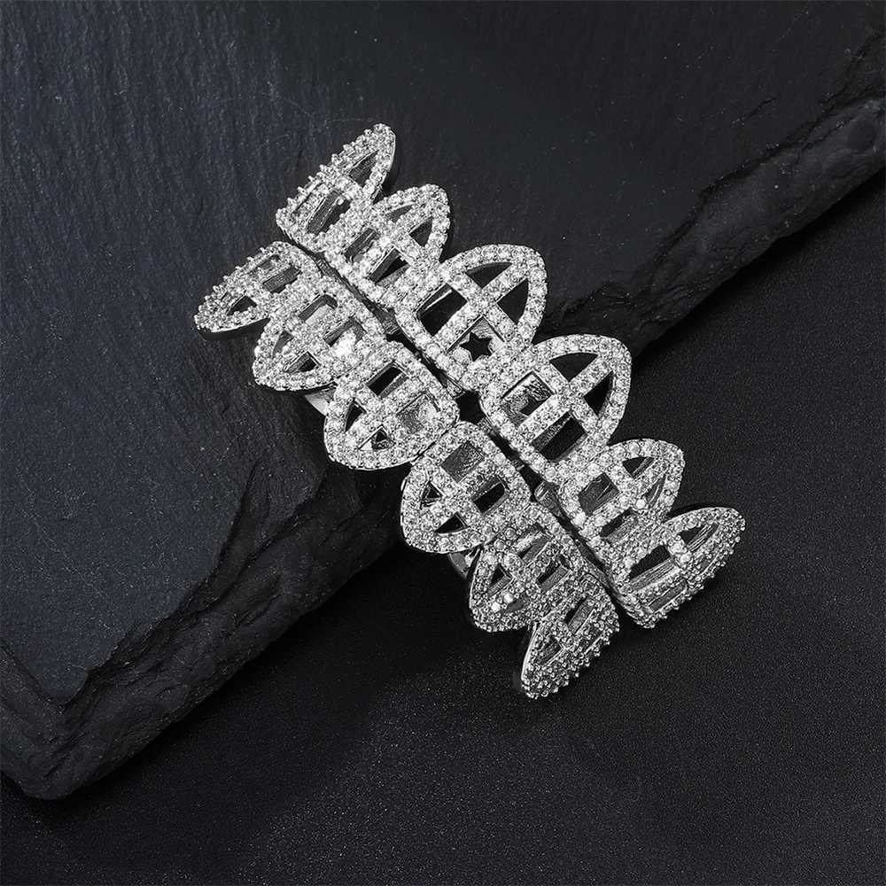 Hip Hop CZ Cross Teen Grillz Caps cubic zirconia ice out mini paving mens and womens jewelry Christmas gifts top and bottom charmXJ250412